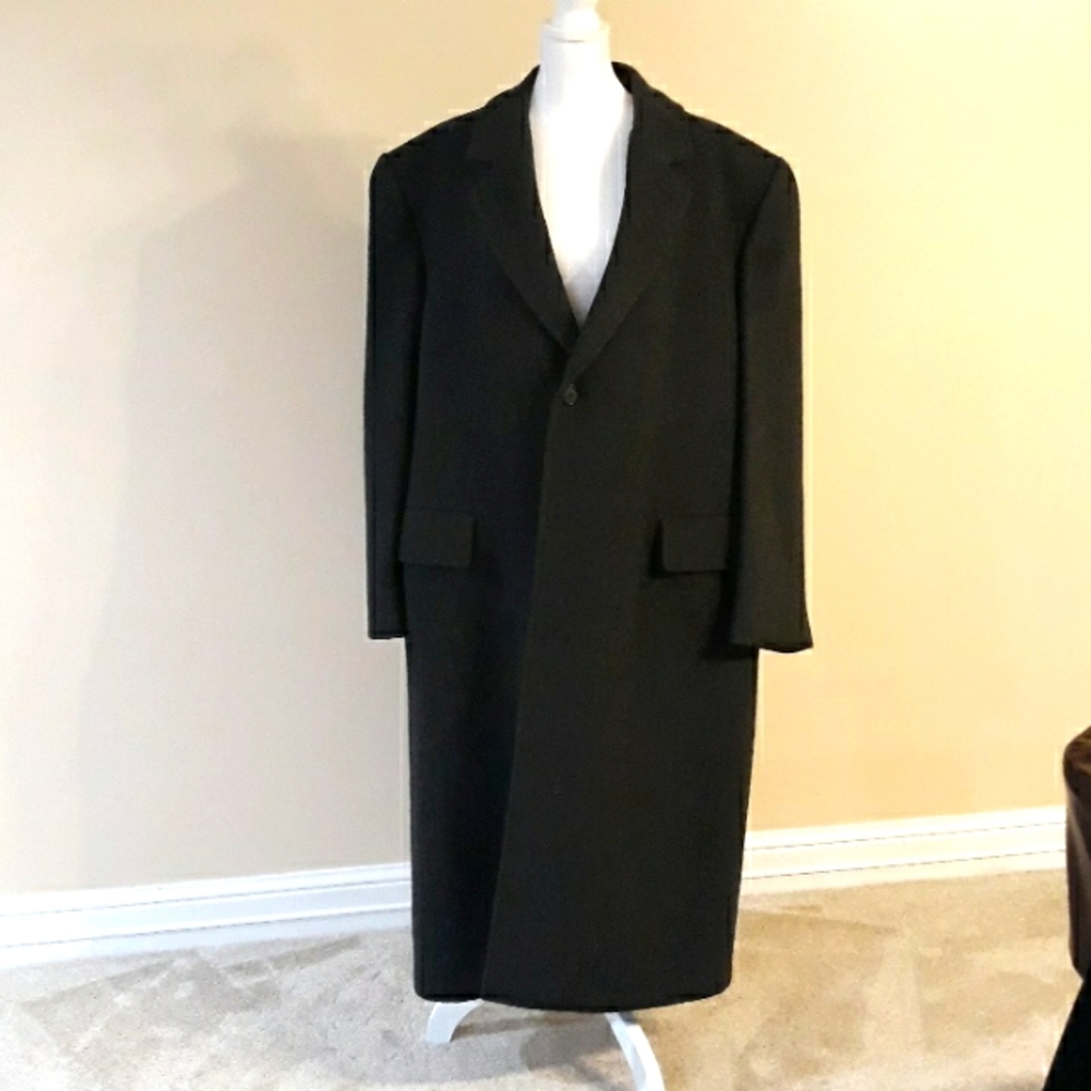 Men's Gray Wool Top Coat